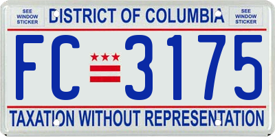 DC license plate FC3175