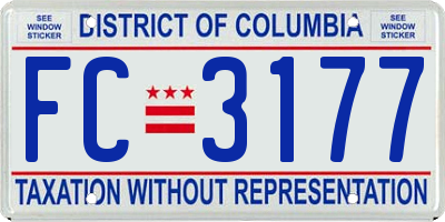 DC license plate FC3177