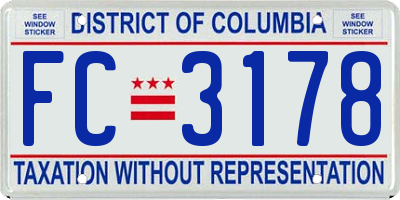 DC license plate FC3178