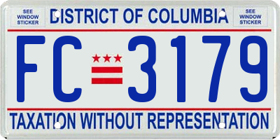 DC license plate FC3179