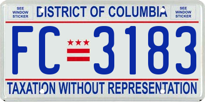 DC license plate FC3183