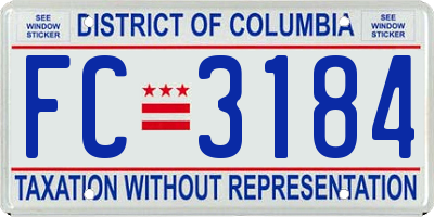 DC license plate FC3184