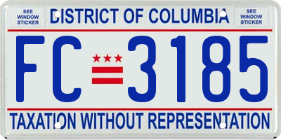 DC license plate FC3185