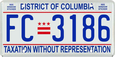 DC license plate FC3186