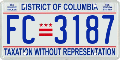 DC license plate FC3187