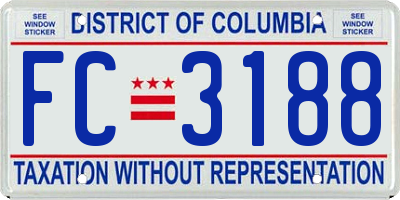 DC license plate FC3188