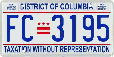 DC license plate FC3195