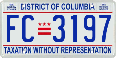 DC license plate FC3197