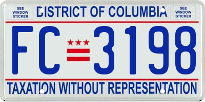 DC license plate FC3198