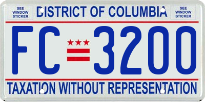 DC license plate FC3200