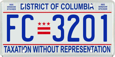 DC license plate FC3201