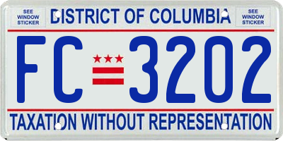 DC license plate FC3202