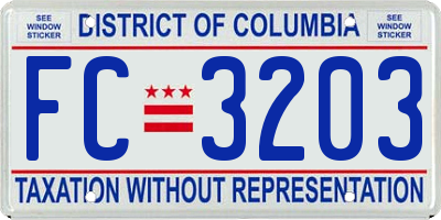 DC license plate FC3203