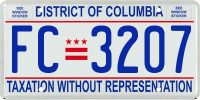 DC license plate FC3207