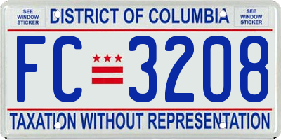 DC license plate FC3208