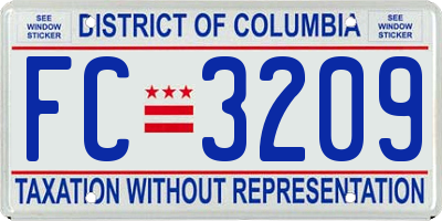 DC license plate FC3209