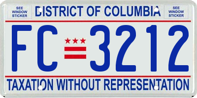 DC license plate FC3212