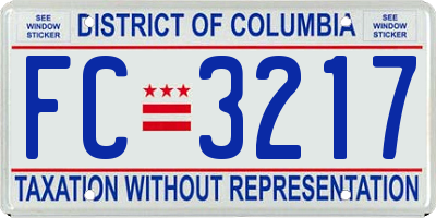 DC license plate FC3217