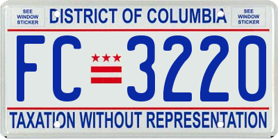 DC license plate FC3220