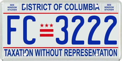 DC license plate FC3222