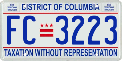 DC license plate FC3223