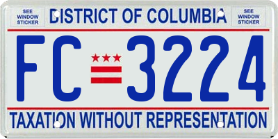 DC license plate FC3224