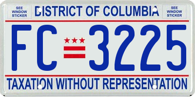 DC license plate FC3225