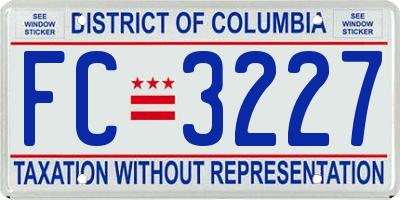 DC license plate FC3227