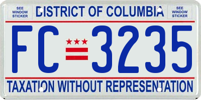 DC license plate FC3235