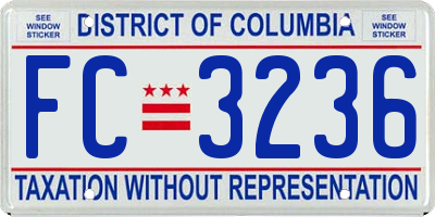 DC license plate FC3236