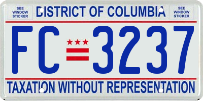 DC license plate FC3237