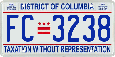 DC license plate FC3238