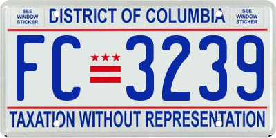 DC license plate FC3239