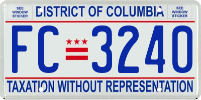 DC license plate FC3240