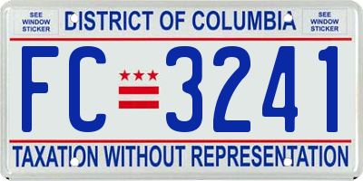 DC license plate FC3241