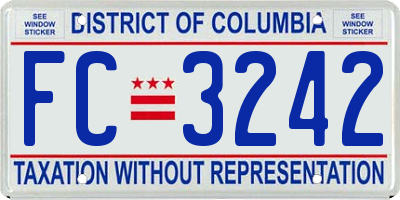 DC license plate FC3242