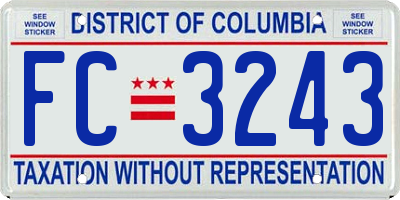 DC license plate FC3243