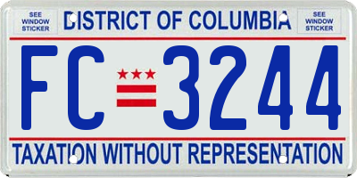 DC license plate FC3244