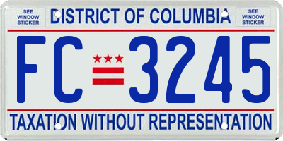 DC license plate FC3245