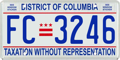 DC license plate FC3246