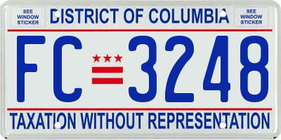 DC license plate FC3248