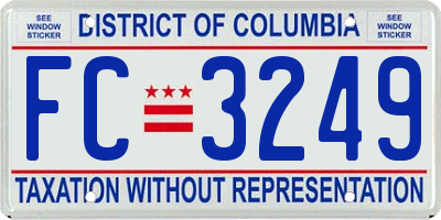 DC license plate FC3249