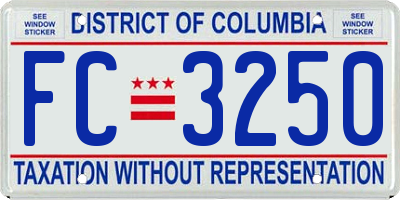 DC license plate FC3250