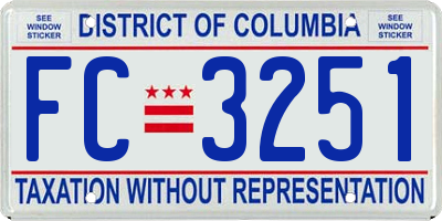 DC license plate FC3251