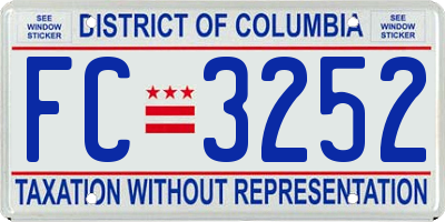 DC license plate FC3252