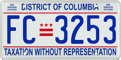 DC license plate FC3253