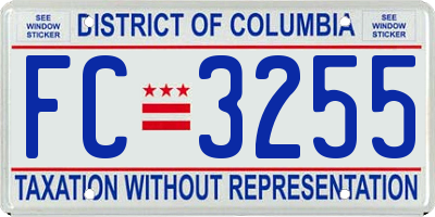 DC license plate FC3255