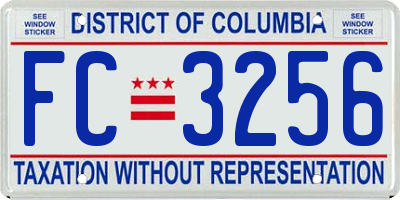 DC license plate FC3256