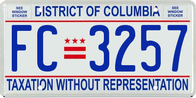 DC license plate FC3257