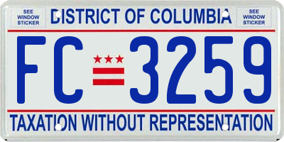 DC license plate FC3259